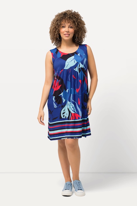 Minikleid, A-Linie, Rundhals, ärmellos, Taschen