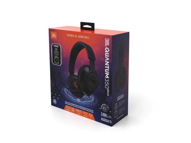 JBL Headset Quantum 350 Schwarz Kabelloses PC-Gaming-Headset mit abnehmbarem Boom-Mikrofon