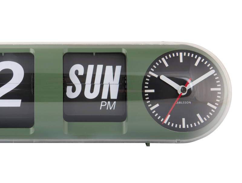 Wall Clock Tube Flip KA6032GR Jungle green