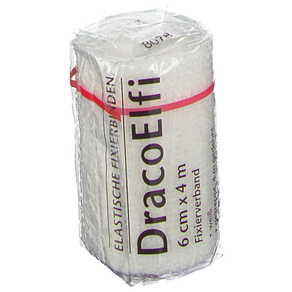 DracoElfi elatische Fisxierbinde 6 cm x 4 m cellophaniert