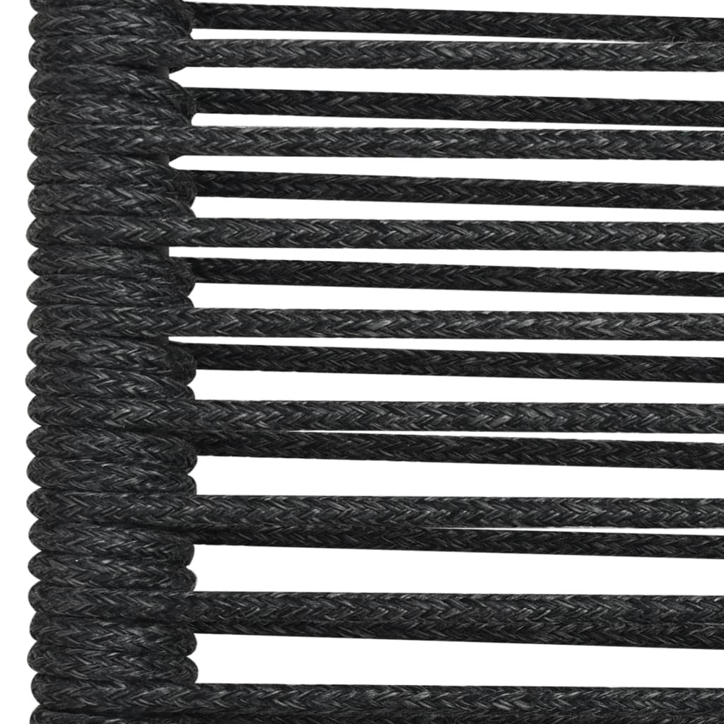 Mobilier à dîner d'extérieur 5 pièces corde en coton et acier noir