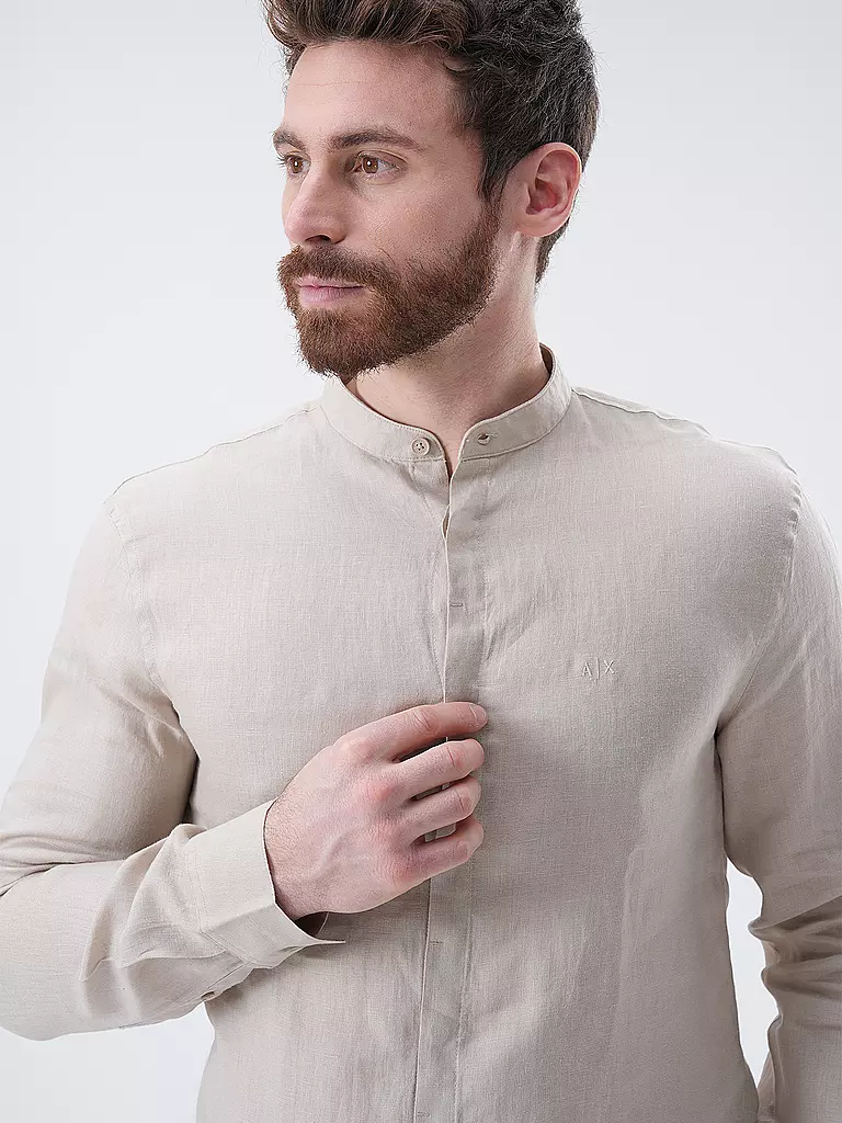ARMANI EXCHANGE Leinenhemd Regular Fit  beige
