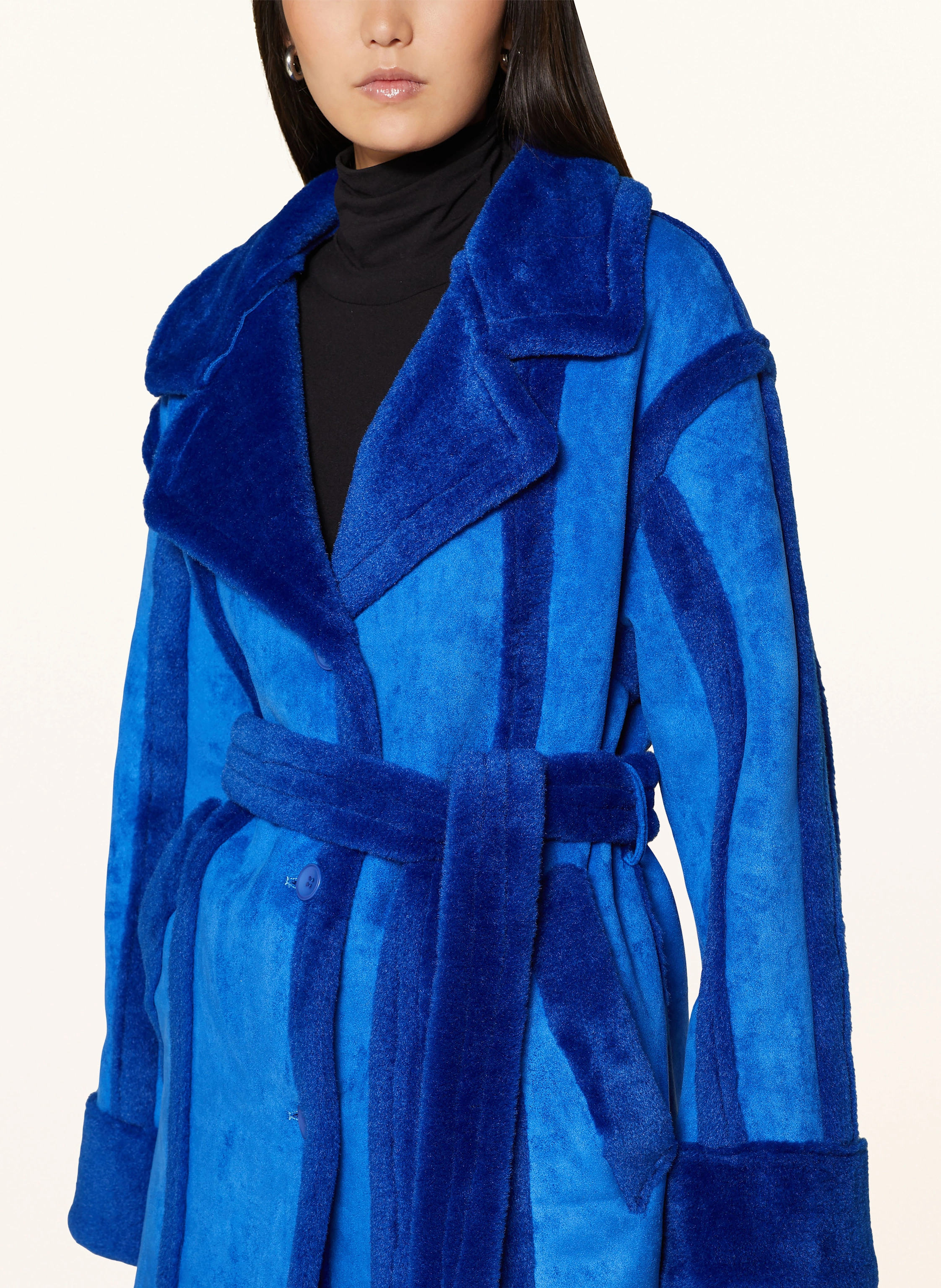 OW Collection Oversized-Mantel NEW YORK mit Kunstfell
