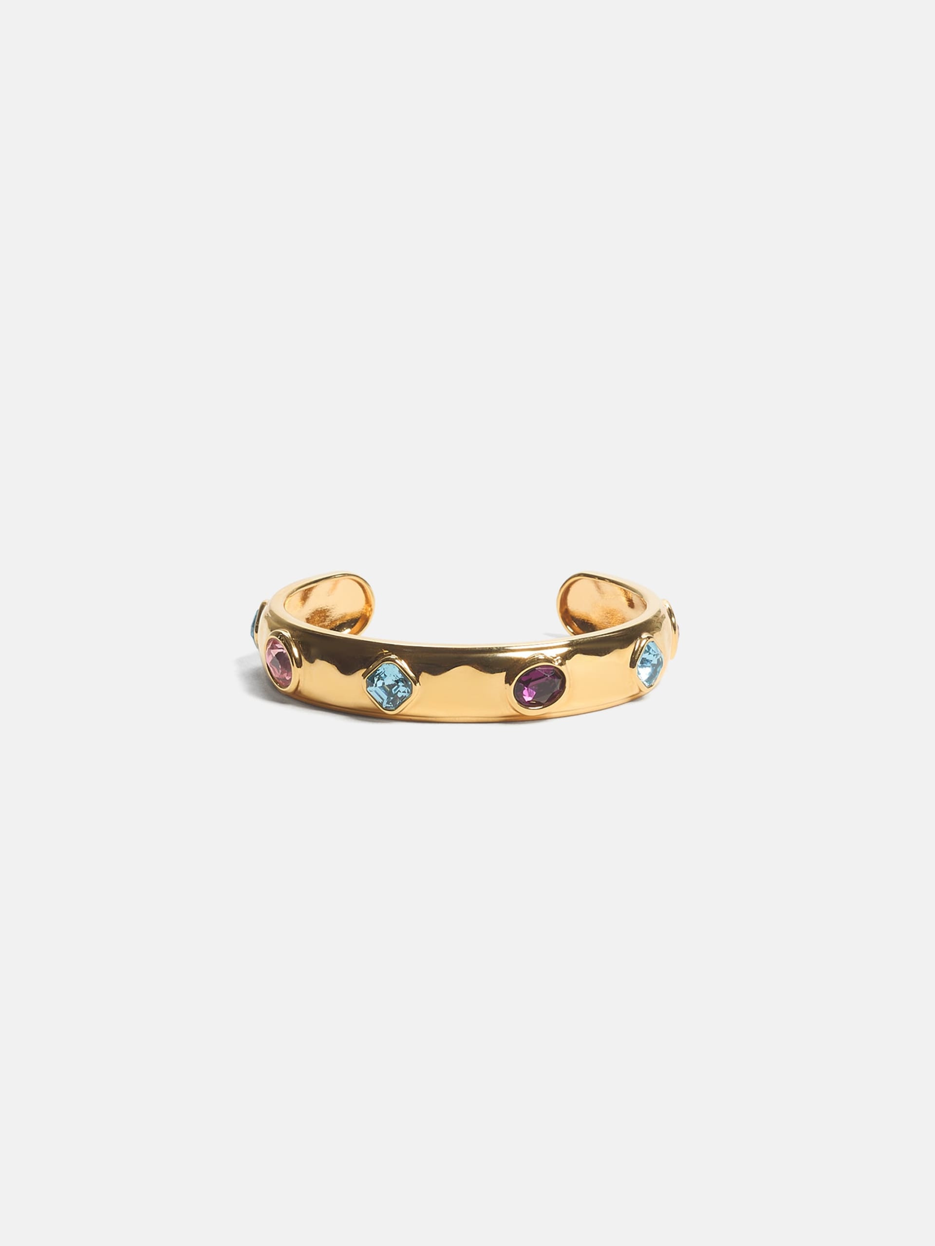 Pulseira dourada com cristais multicoloridos