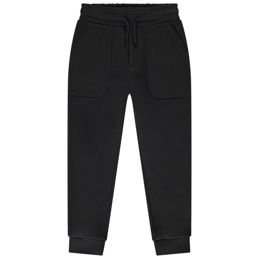 Jogging en molleton uni avec poches pour garçon - Gris foncé
