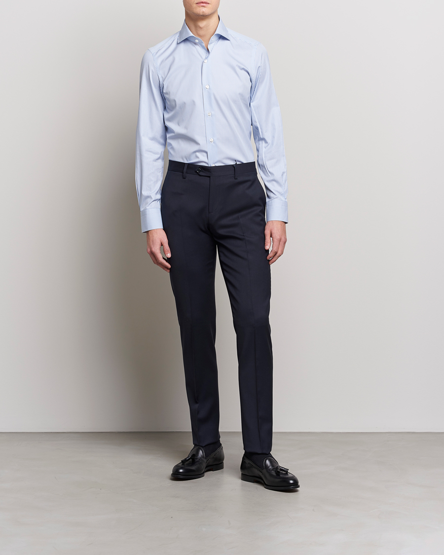 Finamore Napoli Milano Slim Fit Classic Shirt Blue