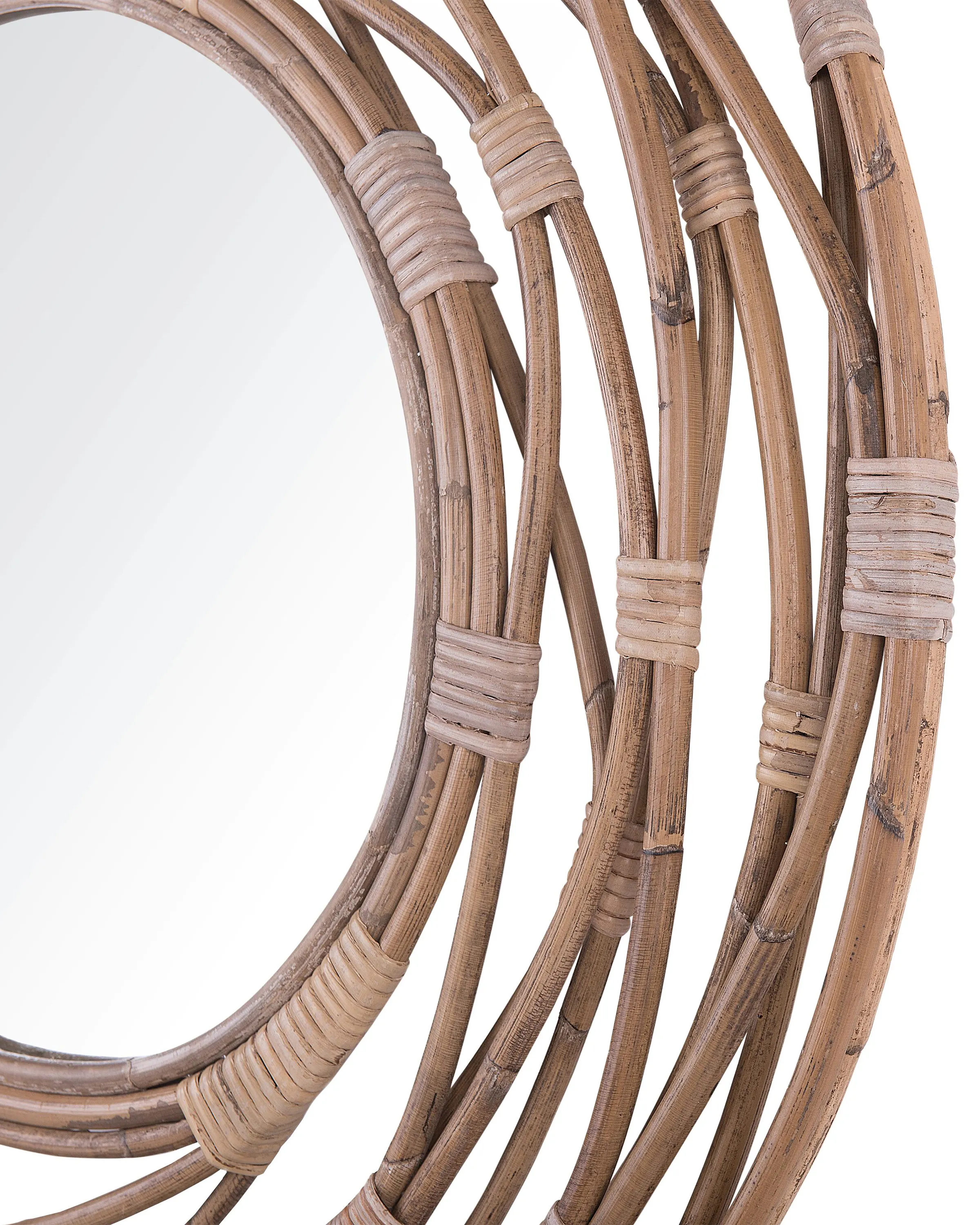 Wandspiegel BURGIS 75 cm 75 cm Rotan Zandbeige