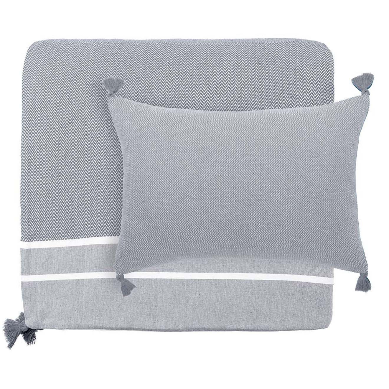 Febronie Housse de coussin Stockholm grise - 60x40 cm