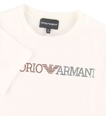 Emporio Armani T-Shirt - Weiß m. Pailletten