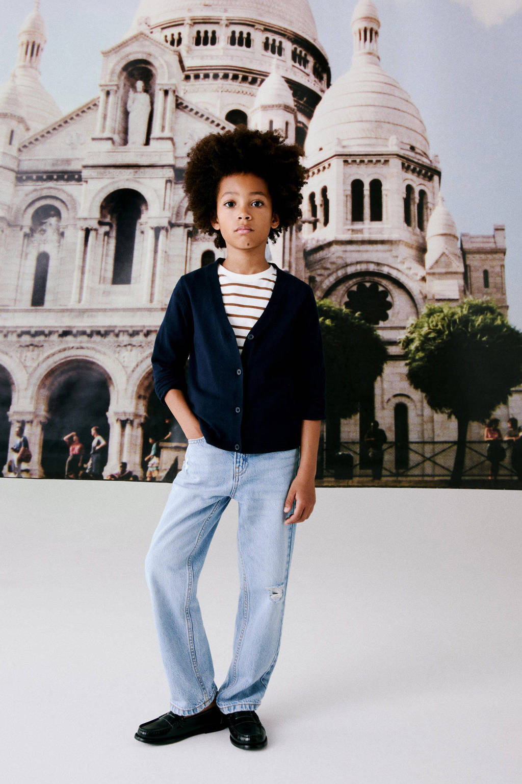Mango Kids vest donkerblauw