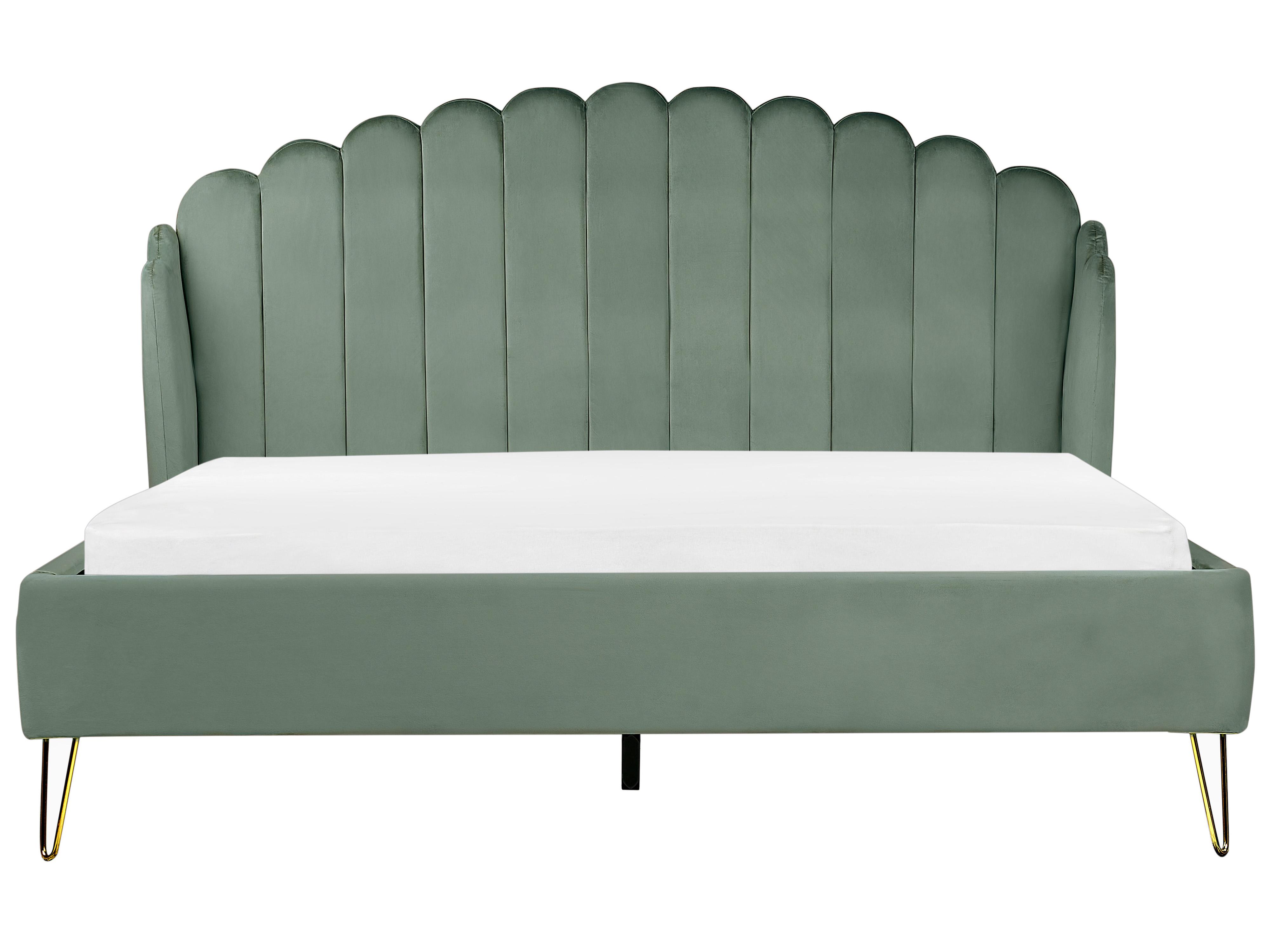 Bed Fluweel AMBILLOU 180 x 200 cm Groen