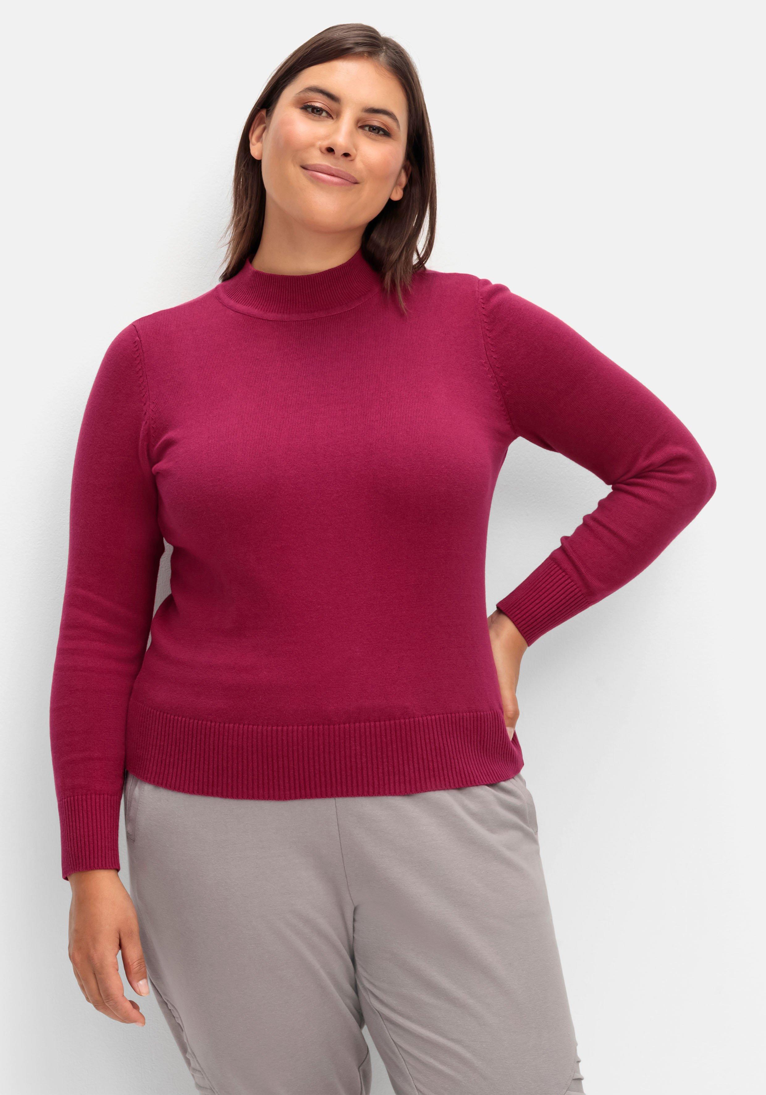 Pullover aus Feinstrick, mit Stehkragen