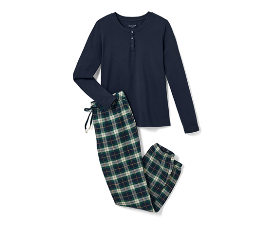 Flanell-Pyjama, grün