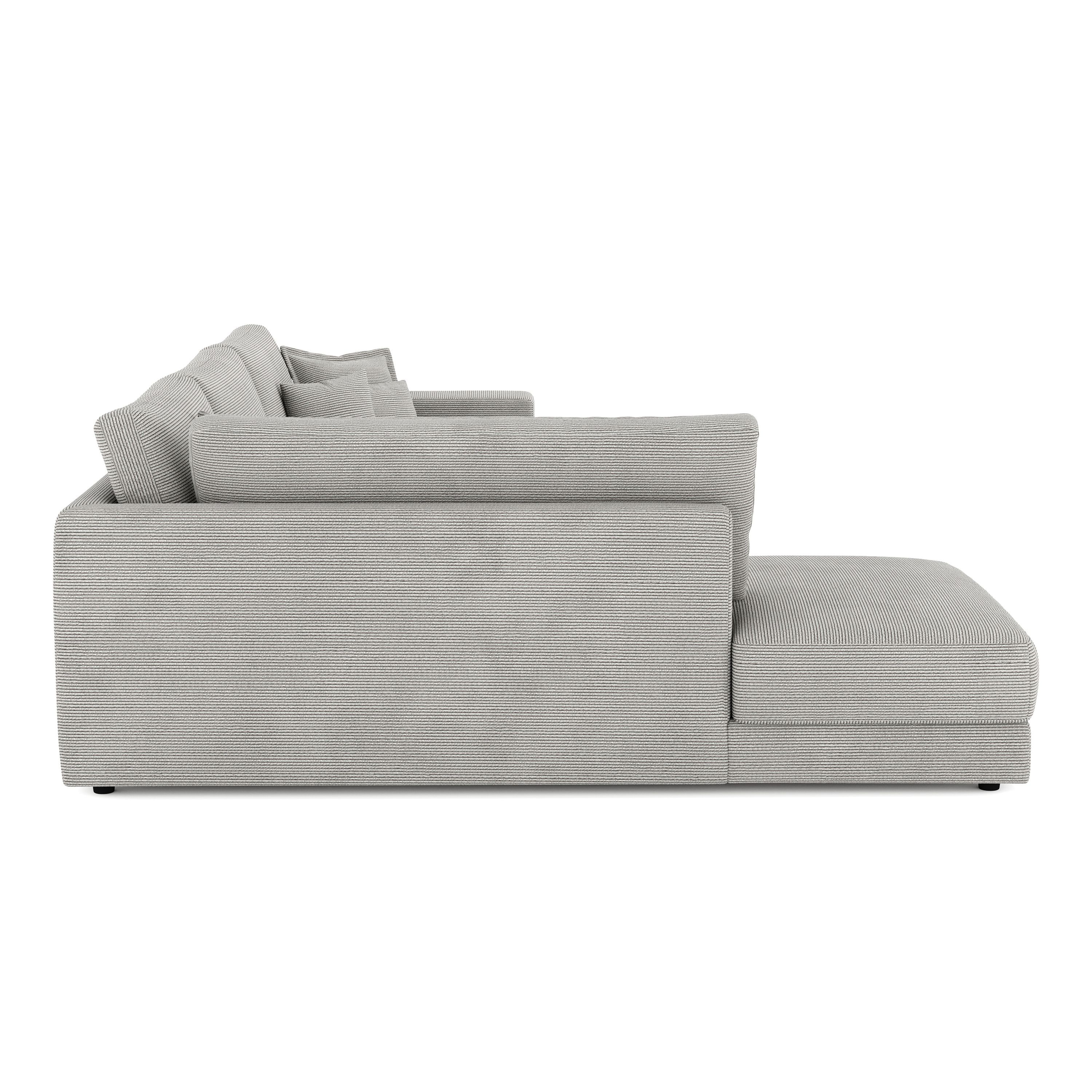 Ecksofa Cord TARJA links hellgrau