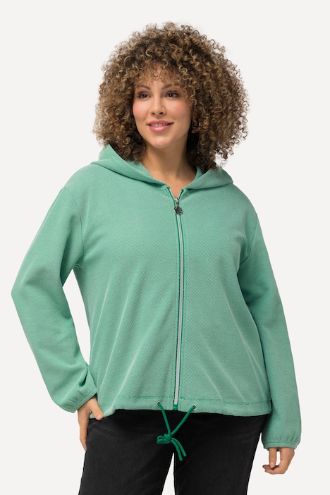 Hoodie-Jacke, Sweat, Struktur, Tunnelzug, Kapuze