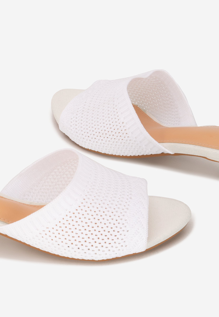Mules à petit talon blancs Herria