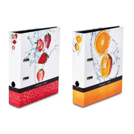 Livepac Office Motivordner Livepac Fruits Erdbeere + Orange, DIN A4, 2 Stück