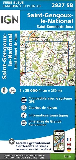 IGN - 2927 SB ST GENGOUX LE NATIONAL 1 25 000