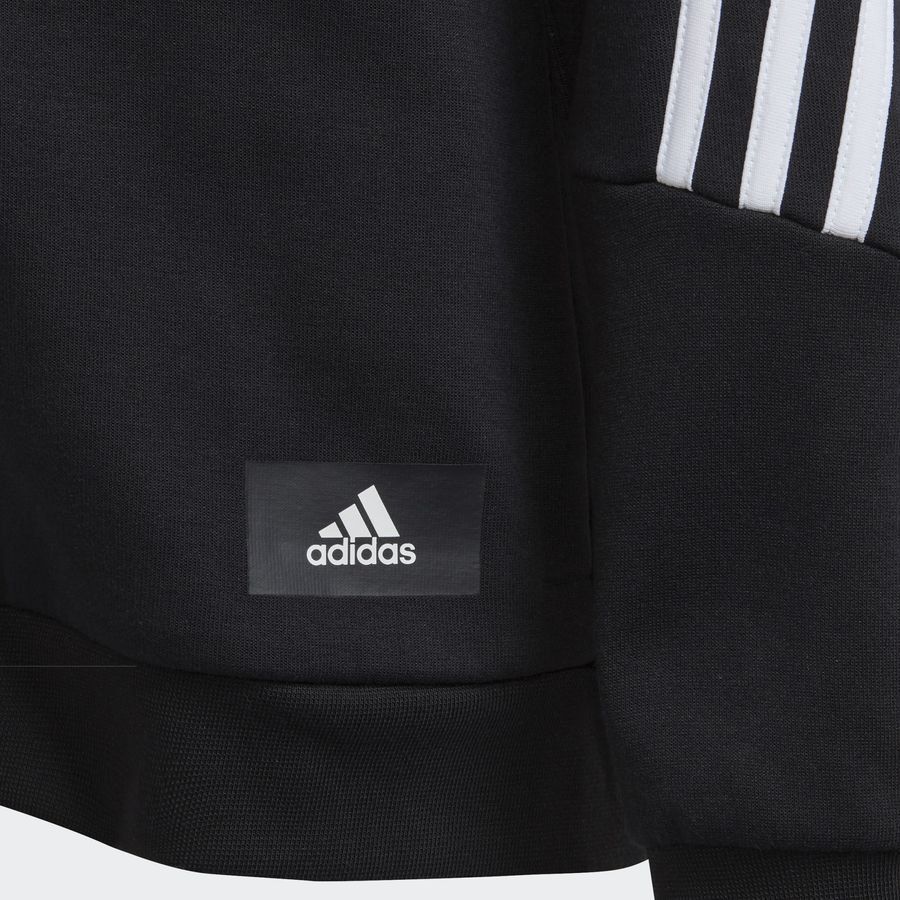 adidas Sweat à Capuche Future Icons 3-Stripes Full Zip - Noir/Blanc Enfant