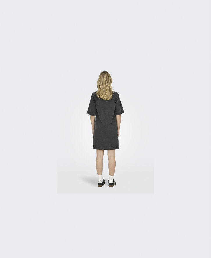 ONLY ONLBELLE S/S BUTTON DRESS DNM GUA Washed black
