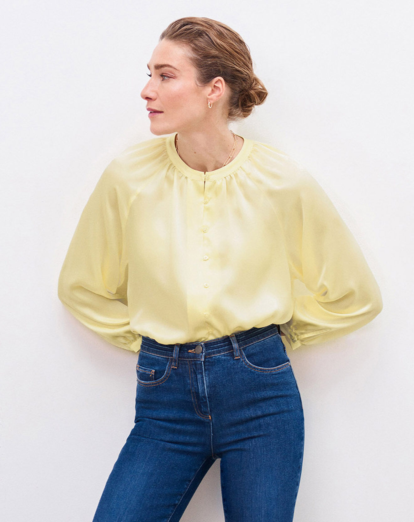 Caroll Chemise 100% Soie Bilk citron