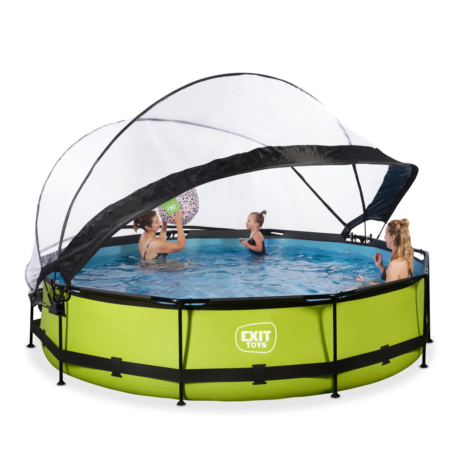 EXIT Lime zwembad ø360x76cm met filterpomp en overkapping -