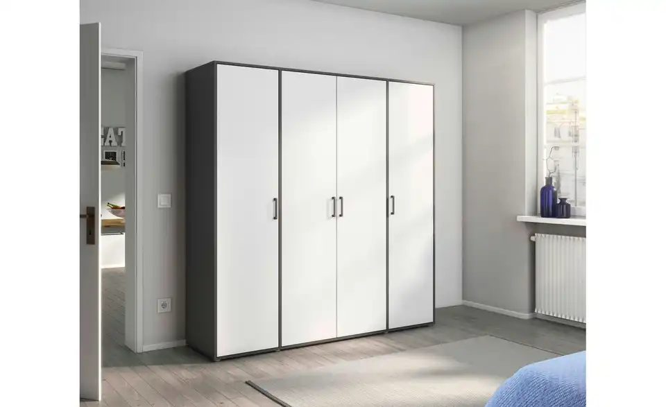 Drehtürenschrank Absetzung: Grau 187 cm 4 Stück