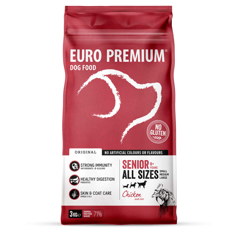 Euro-Premium Senior Kip - Rijst3 kg