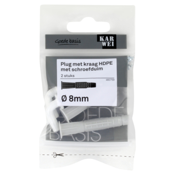 KARWEI kraagplug 8x50mm duim 5,5x70mm wit 2ST