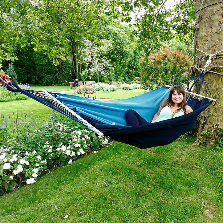 Hamac Graphik Jobek L. 300 cm x l. 140 cm bleu