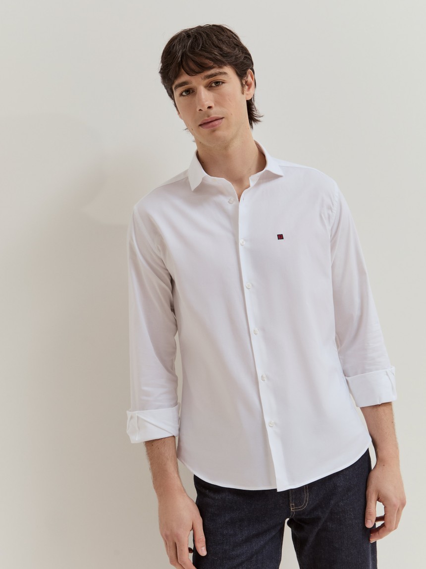 Camisa slim fit em algodão