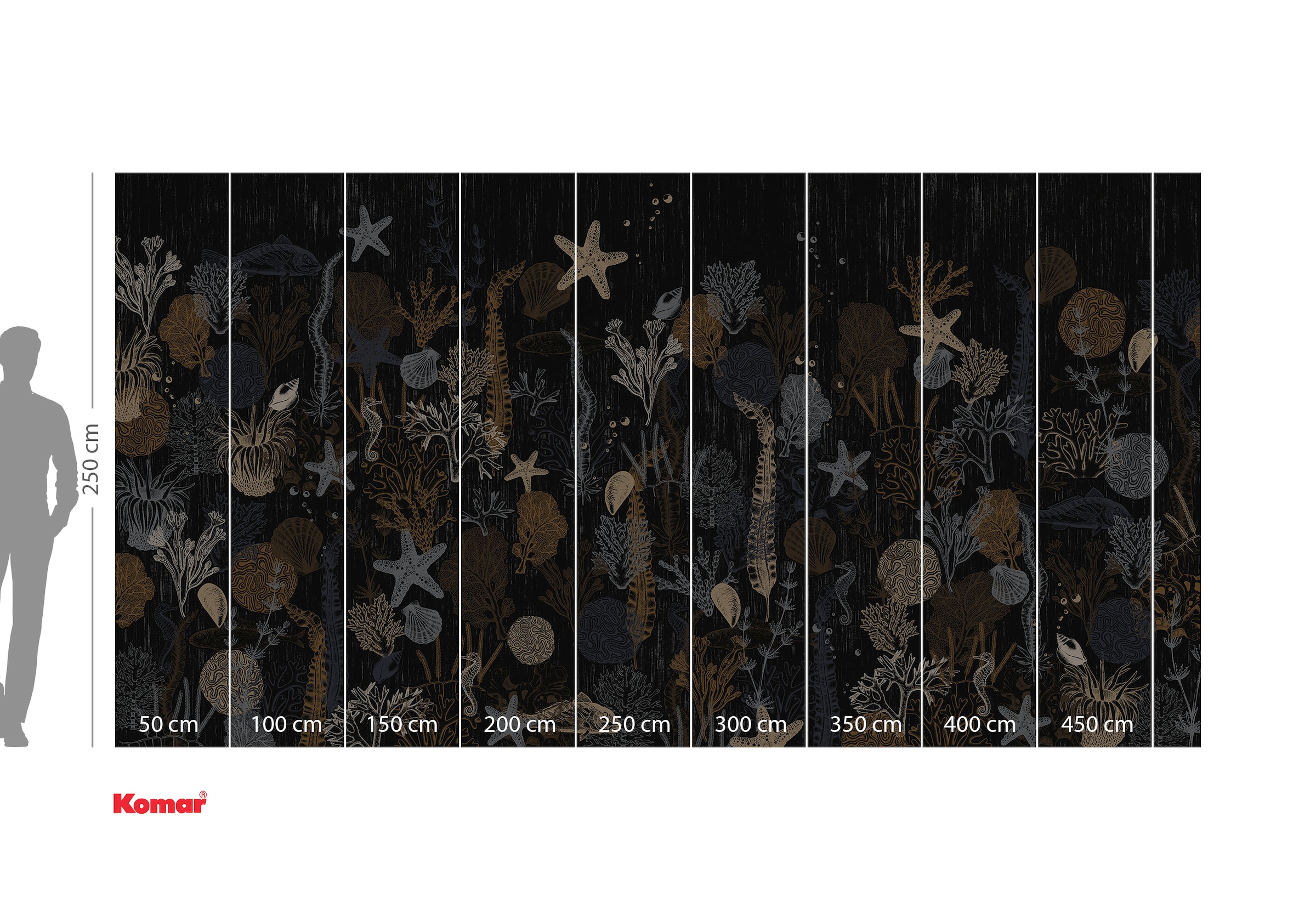 Komar Fototapete »Digitaldruck Vlies -  Deep Delight - Grösse 500 x 250 cm« bedruckt | floral | geblümt | gemustert | tropisch glatt Wohnzimmer, Schlafzimmer