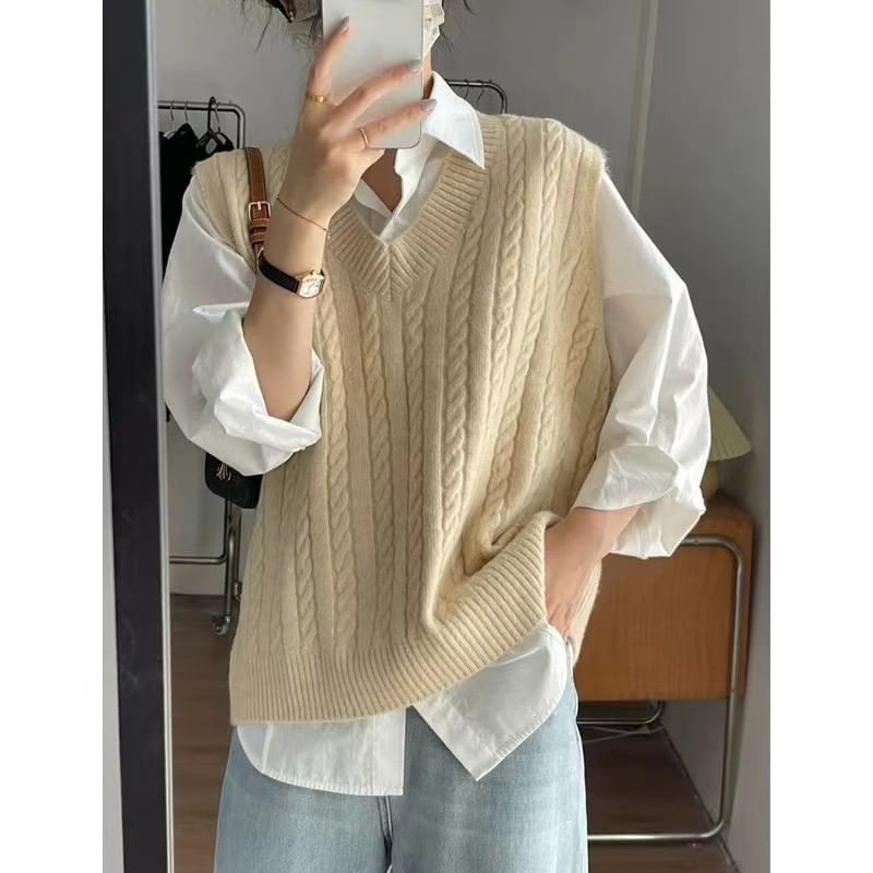 Shinsei - V-hals trui/vest met kraag