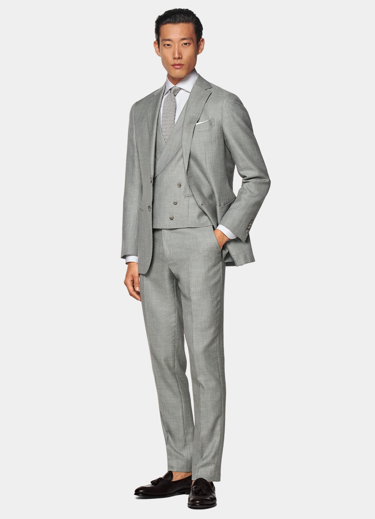 Gilet de costume gris clair
