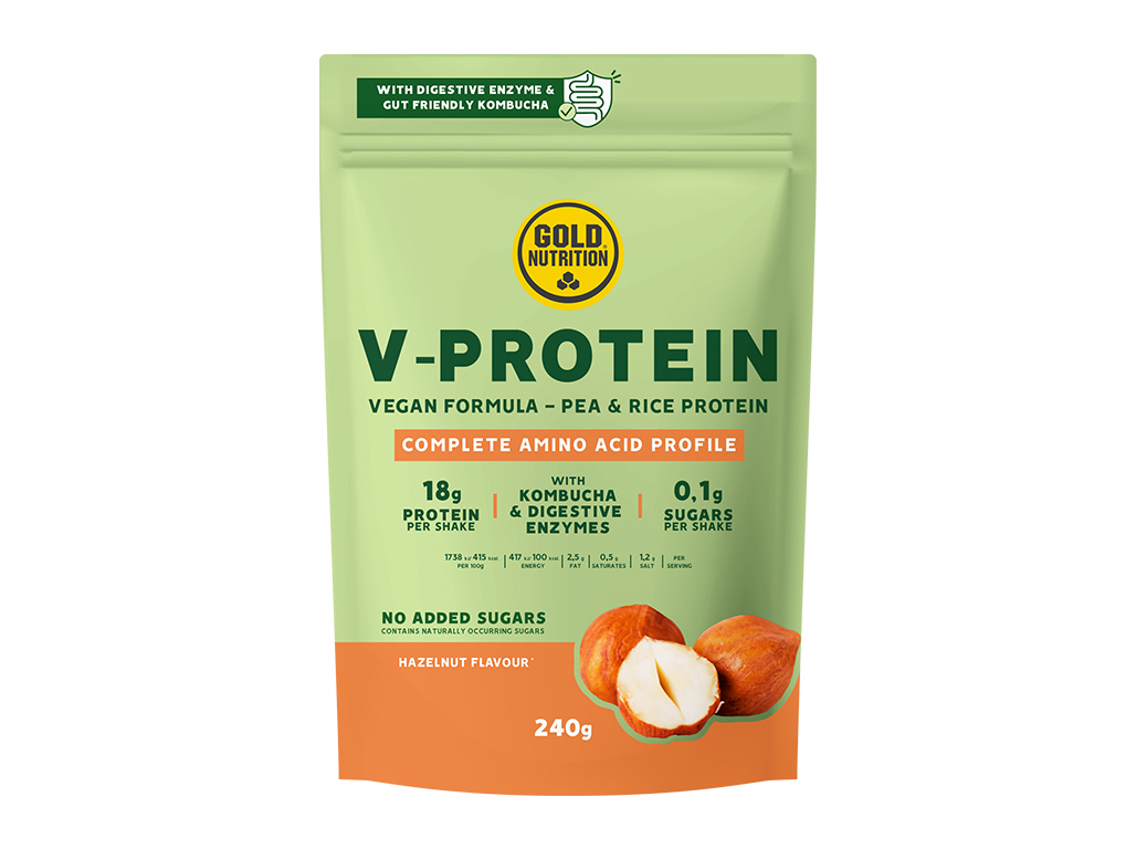 PROTEÍNA GOLDNUTRITION V-PROTEIN VEGETAL AVELÃ 240G