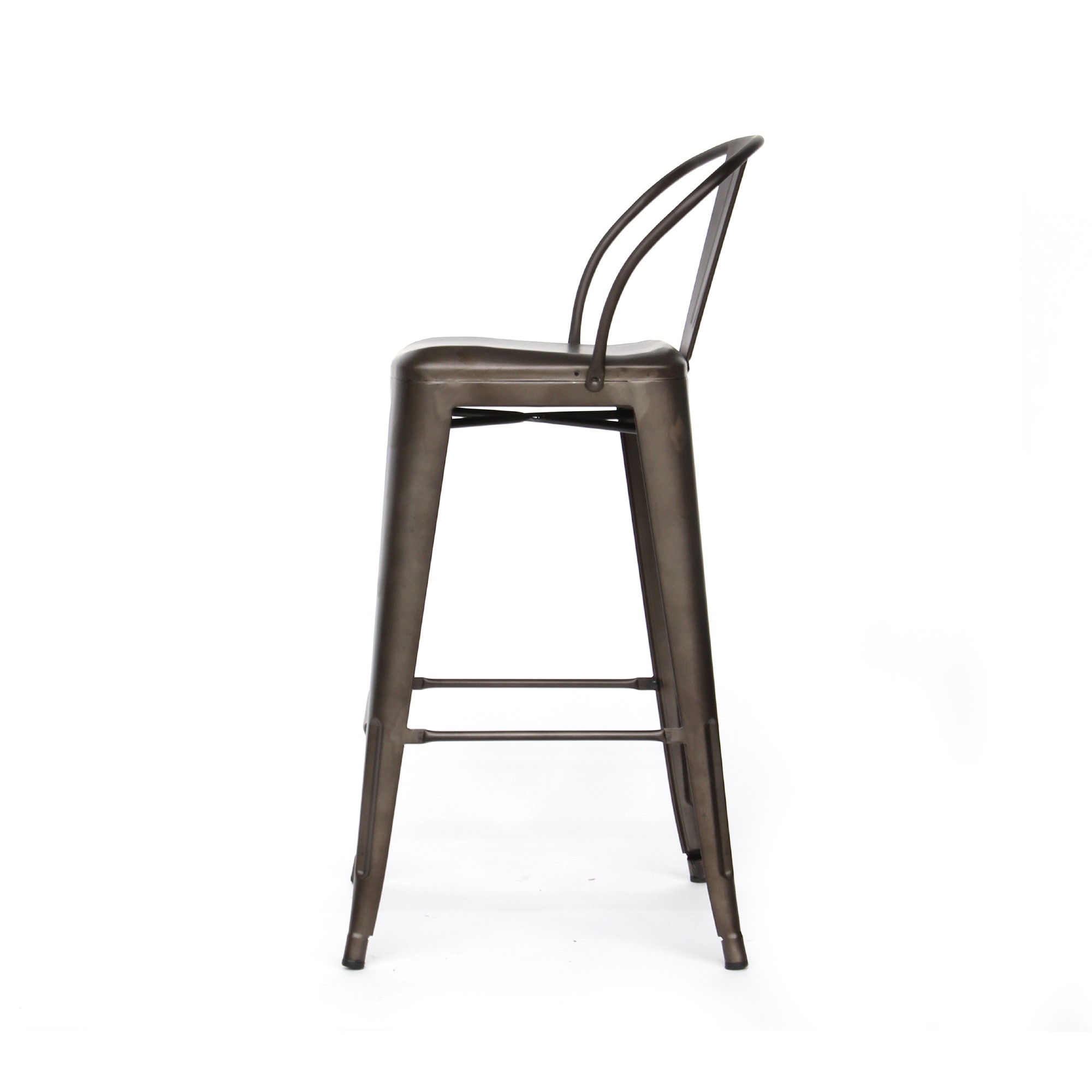 Barstuhl 'Cliff'' mit Rückenlehne, schwarz, T 53 cm, B 50 cm, H 105 cm von fischer's lagerhaus