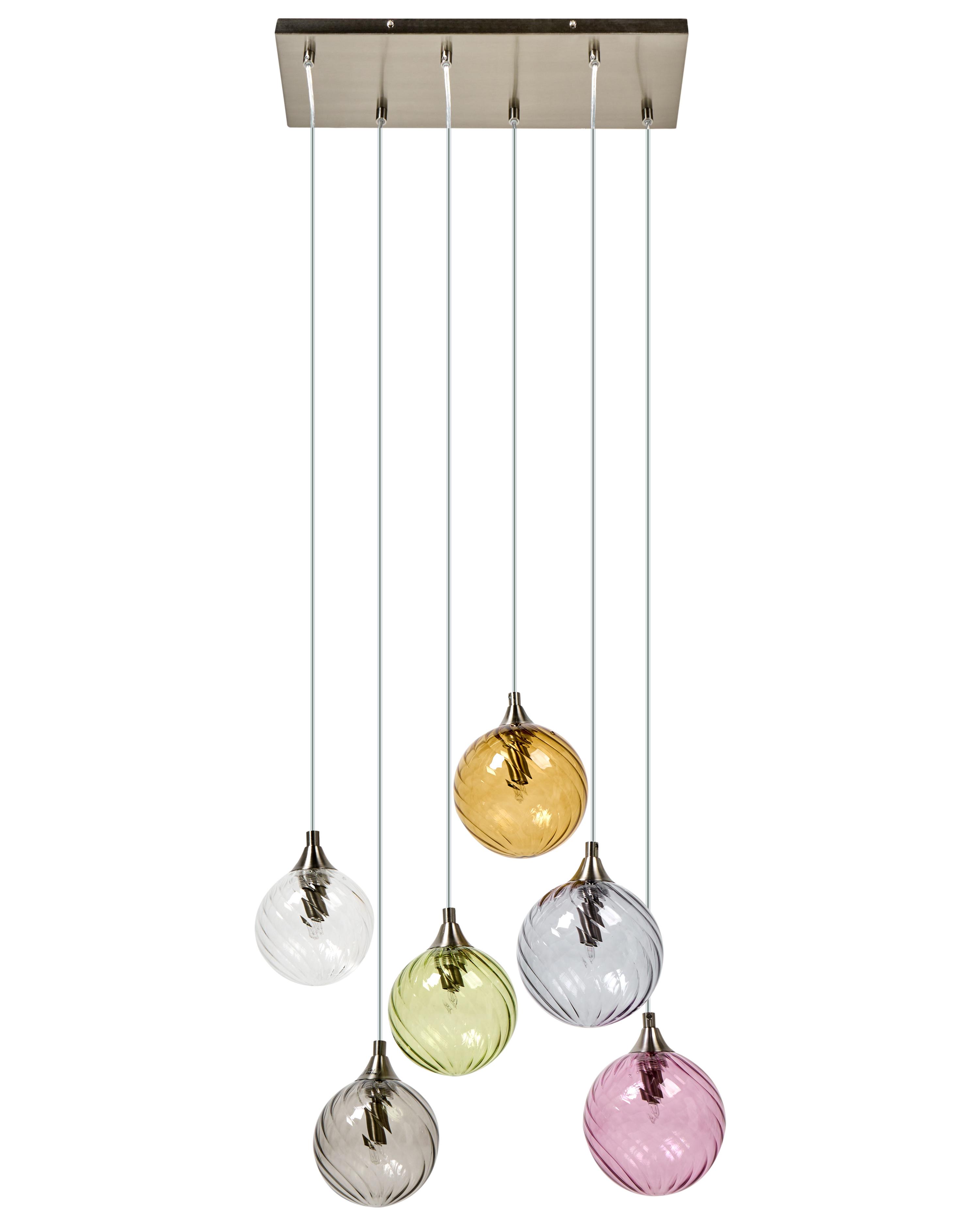 6-lichts hanglamp TUDDI Glas Meerkleurig