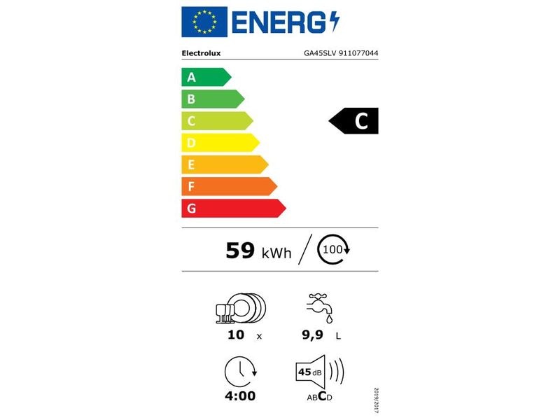 Electrolux Einbaugeschirrspüler GA45SLV Vollintegriert Vollintegrierter Geschirrspüler