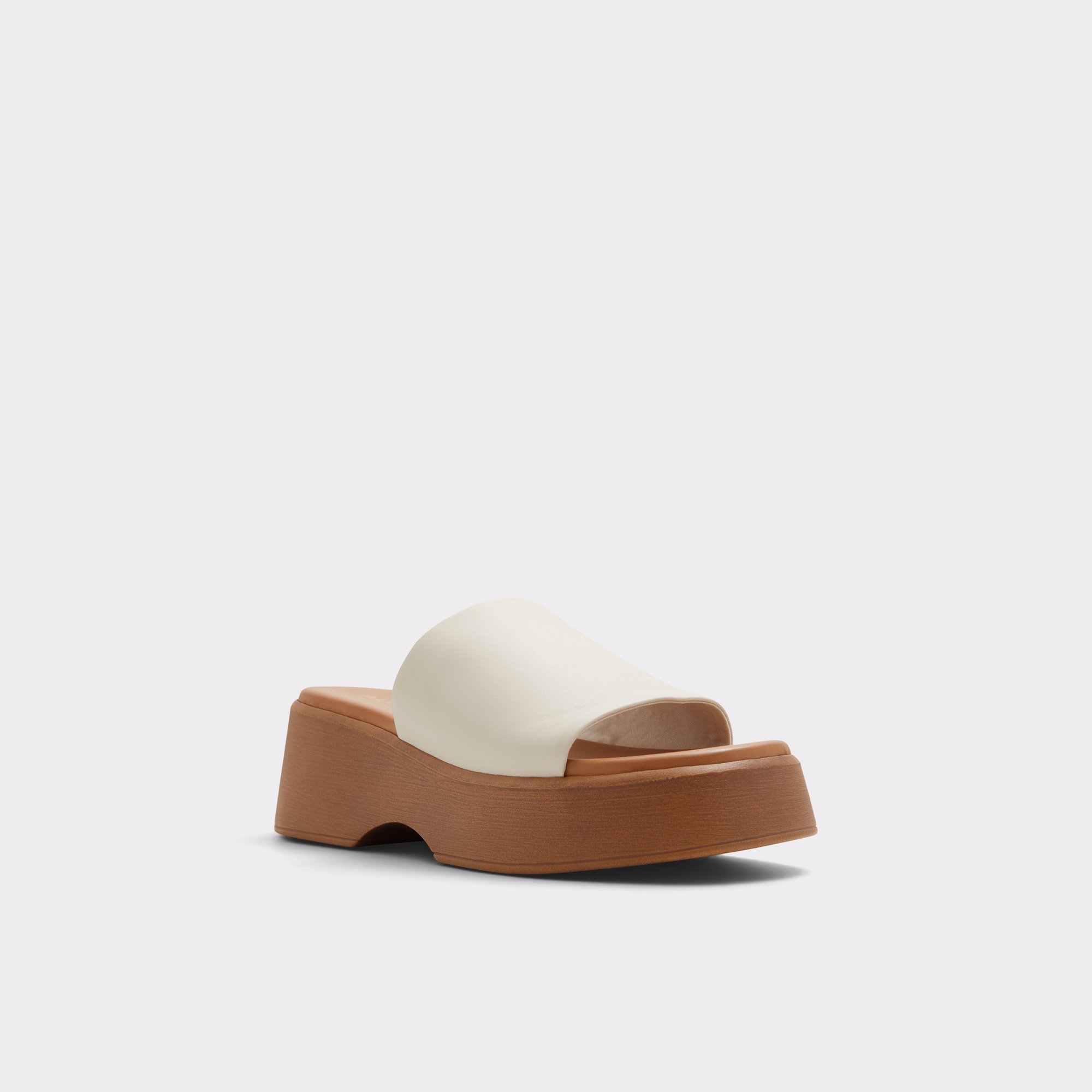 Yassu White Leather Women Platform sandals