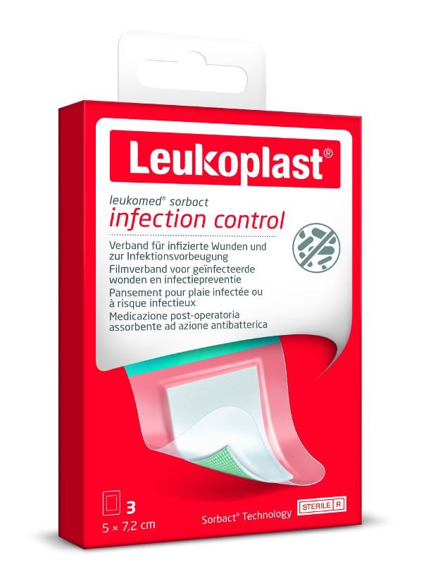 Leukoplast Leukomed Sorbact<br>3 Stück, 7.2x5cm, steril