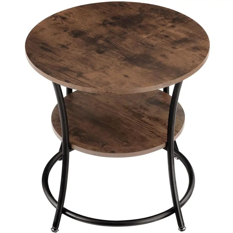 tectake Bijzettafel Saint Louis, Industrieel Hout Donker, Rustiek