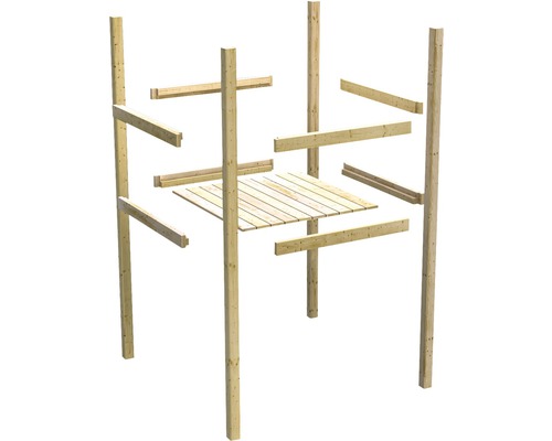 AKUBI Benjamin paalwoning, hout, terragrijs