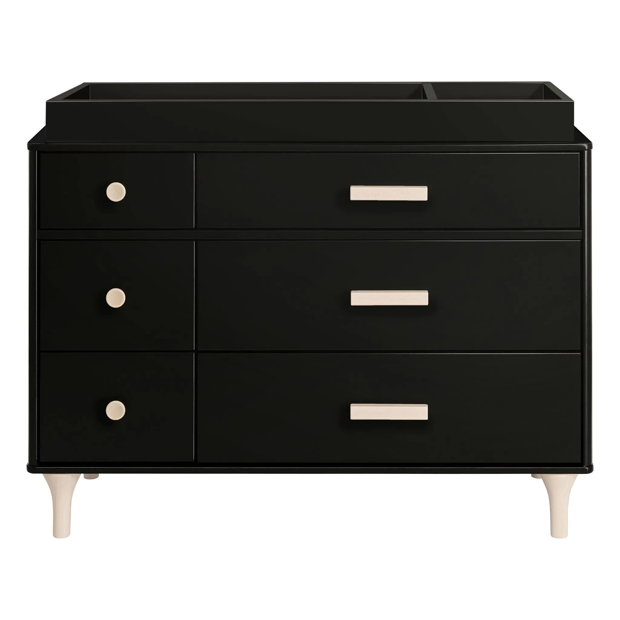 Babyletto Bureau Double 6 Tiroirs Lolly - Noir  Naturel Lavé