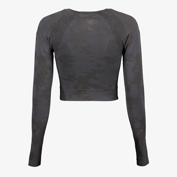 Osaga cropped dames sportshirt grijs