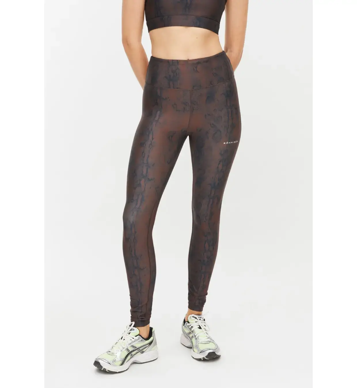 Röhnisch Printed High Waist Hardloopbroek Lang Bruin Dames