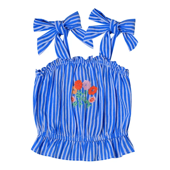 Kidsagogo Top Rosie Rayé | Bleu