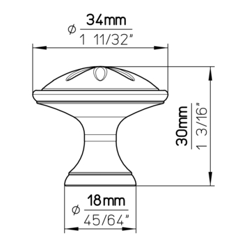 Knop Claudia wit 34mm