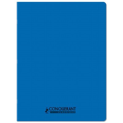 Conquérant Classique - Cahier polypro - 24 x 32 cm - 48 pages - petits carreaux (5x5 mm) - bleu