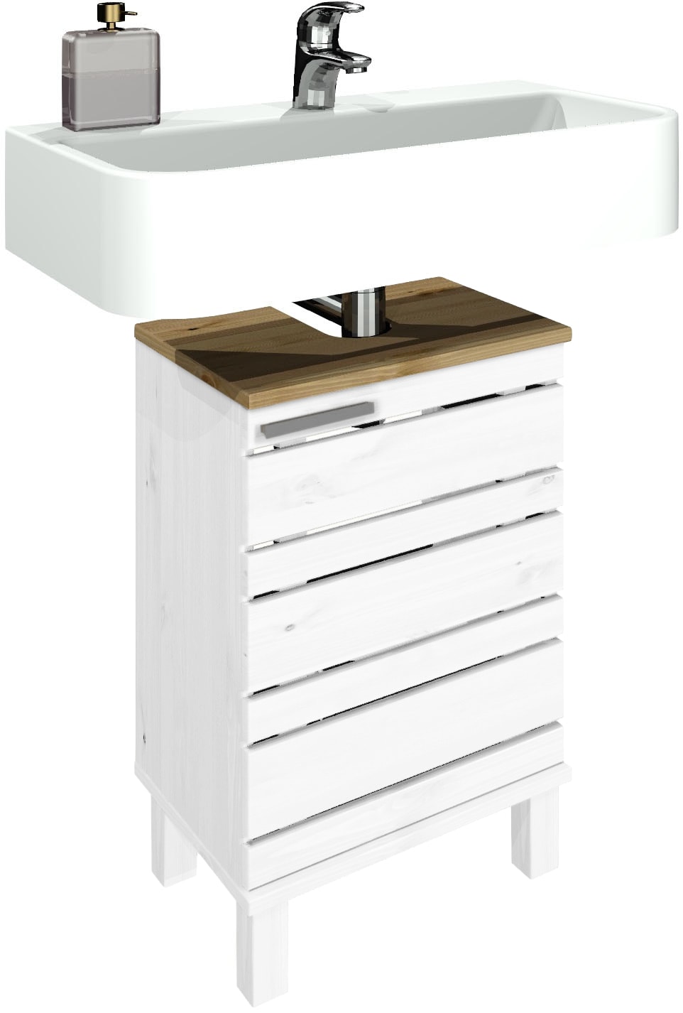 Home affaire Waschbeckenunterschrank »JOSIE« Breite 40 cm, aus Massivholz, Metallgriff, 1 Tür