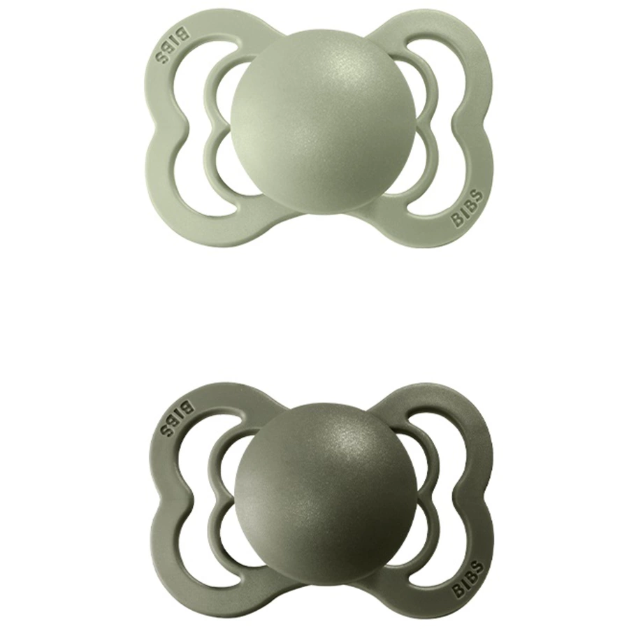 BIBS® Schnuller Supreme Sage  Hunter Green Silikon 0-6 Monate, 2 Stk.